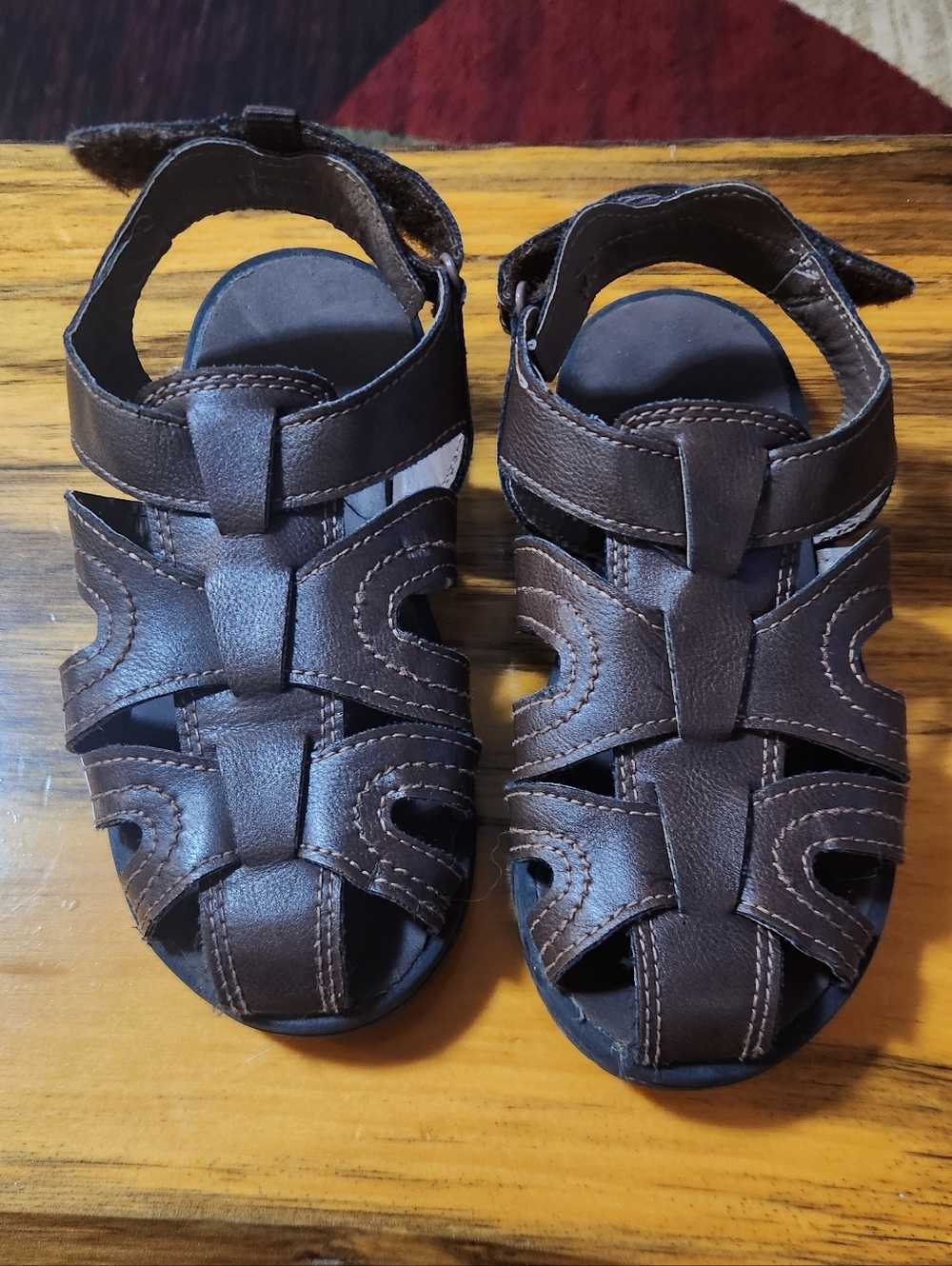 Carters Brown Leather Kids Sandals
